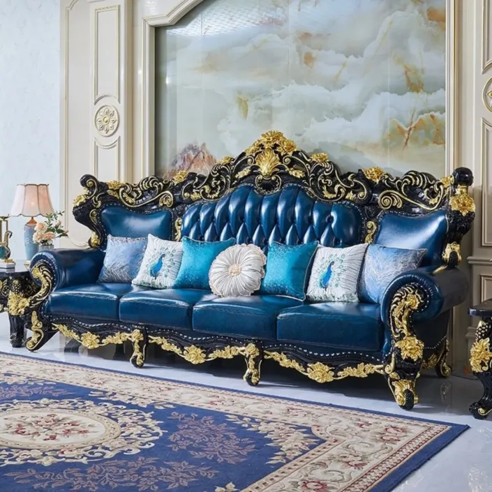 Globe Sofa - European Style First Layer Cowhide Palace Villa Sofa Globe Sofa - European Style First Layer Cowhide Palace Villa Sofa