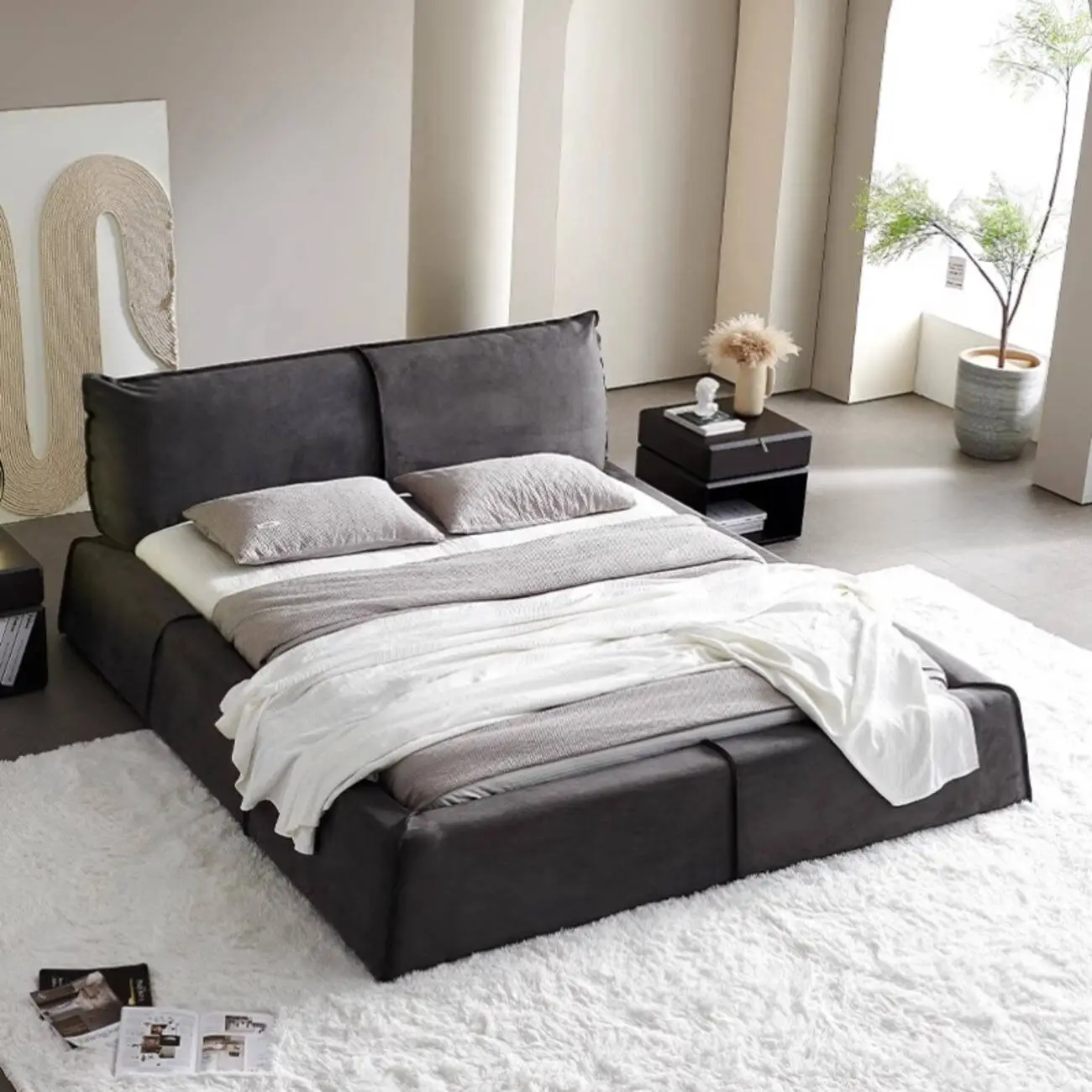 主图-03 Globe Sofa - Minimalist Design Microfiber Suede Fabric Paris Bed