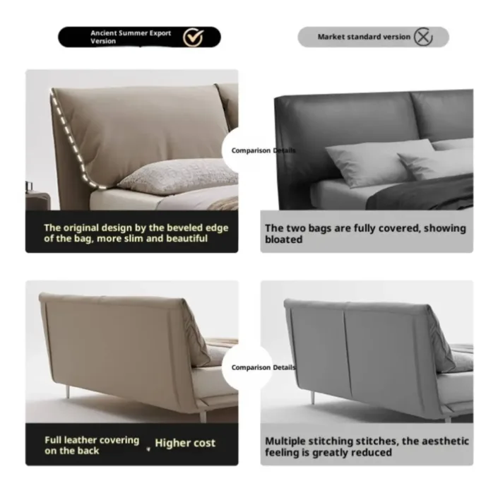 Globe Sofa - Elephant Ear Bed Italian Minimalist Genuine Leather Bed Globe Sofa - Elephant Ear Bed Italian Minimalist Genuine Leather Bed