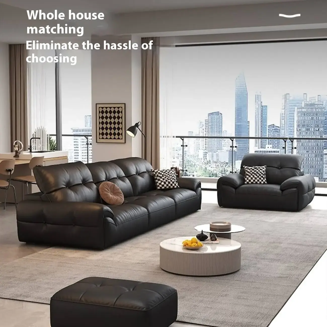 主图-03 Globe Sofa - High-back adjustable genuine leather sofa