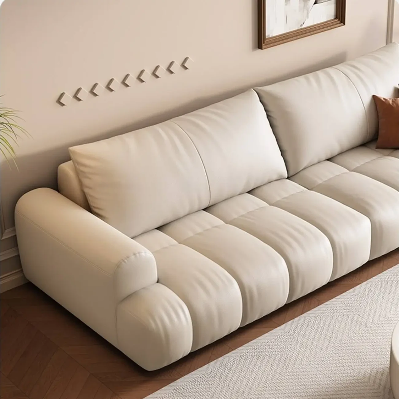 主图-03 Globe Sofa - Pastry-shaped piano key genuine leather sofa