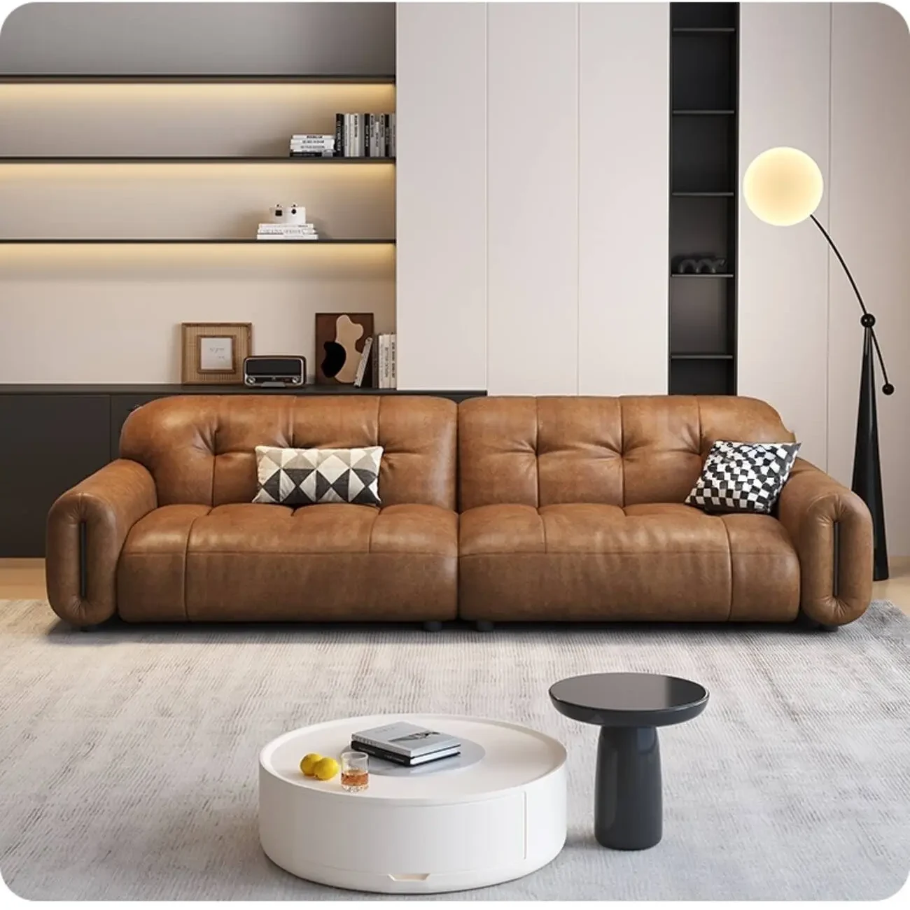 主图-03 Globe Sofa - Vintage-style oil-waxed leather sofa