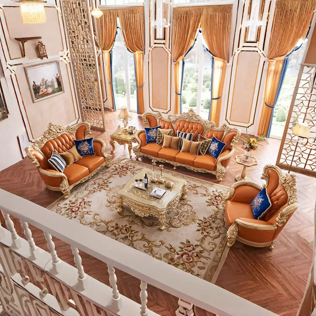 主图-03 Globe Sofa - European Luxury Palace Villa Solid Wood Sofa