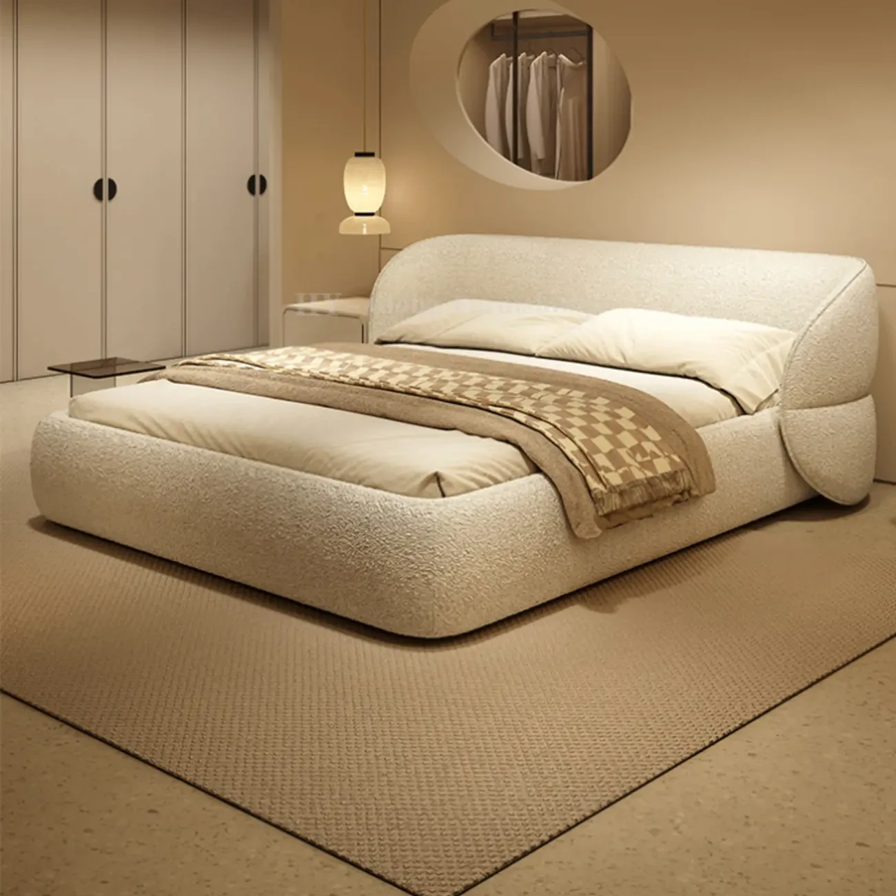 主图-03(1) Globe Sofa - Master Bedroom Luxury French Buttercream Style Butterfly Bed