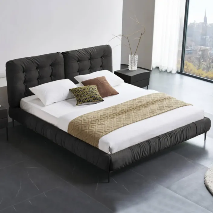 Globe Sofa - Italian Minimalist Frosted Fabric Cloud-Shaped High-Leg Bed Globe Sofa - Italian Minimalist Frosted Fabric Cloud-Shaped High-Leg Bed