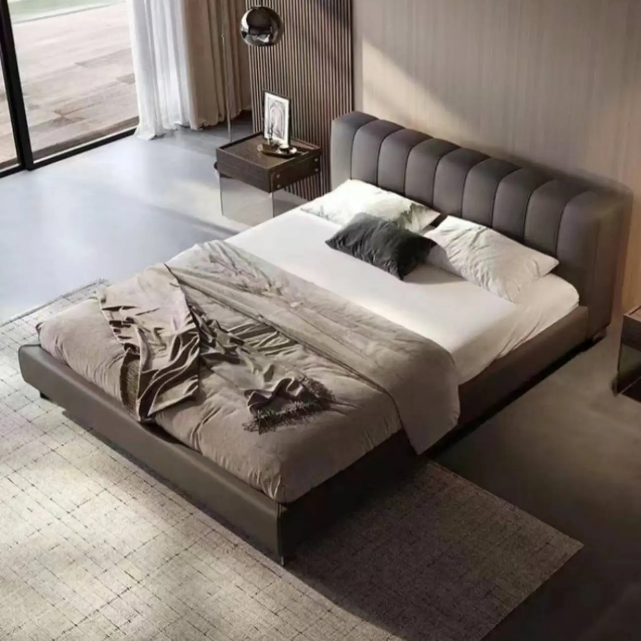 主图-04 Globe Sofa - Modern Minimalist Piano Key Double Bed