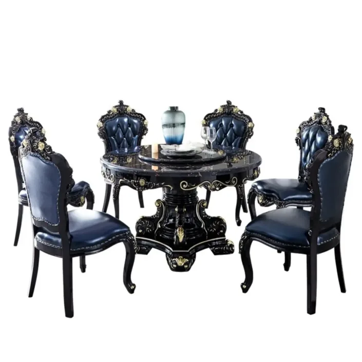 Globe Sofa - European-style solid wood carved dining table and chair set Globe Sofa - European-style solid wood carved dining table and chair set