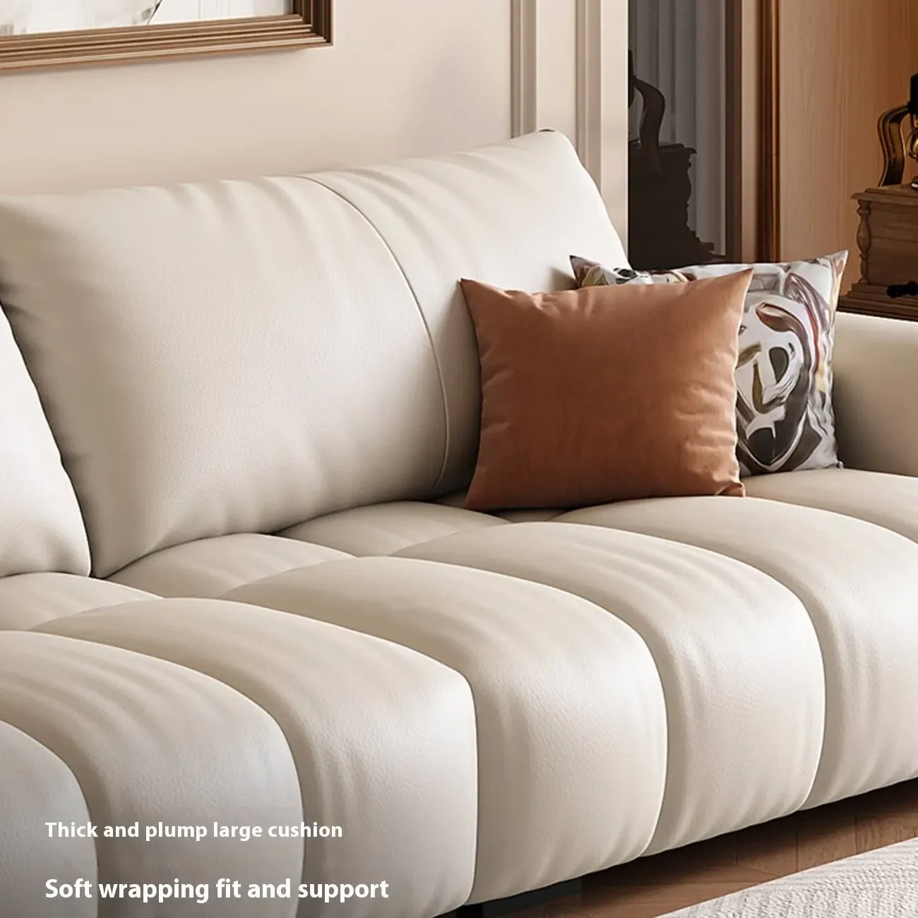 主图-04 Globe Sofa - Pastry-shaped piano key genuine leather sofa