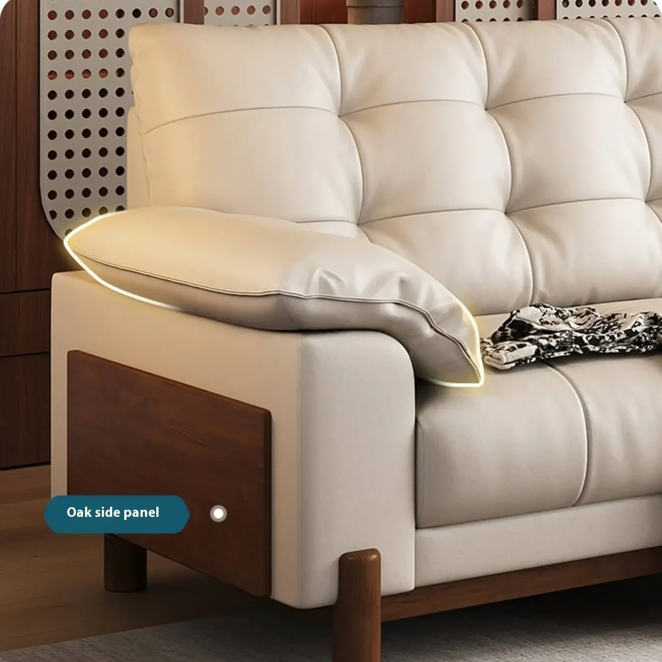 主图-04 Globe Sofa - Vintage Style New Cloud Solid Wood Leather Sofa