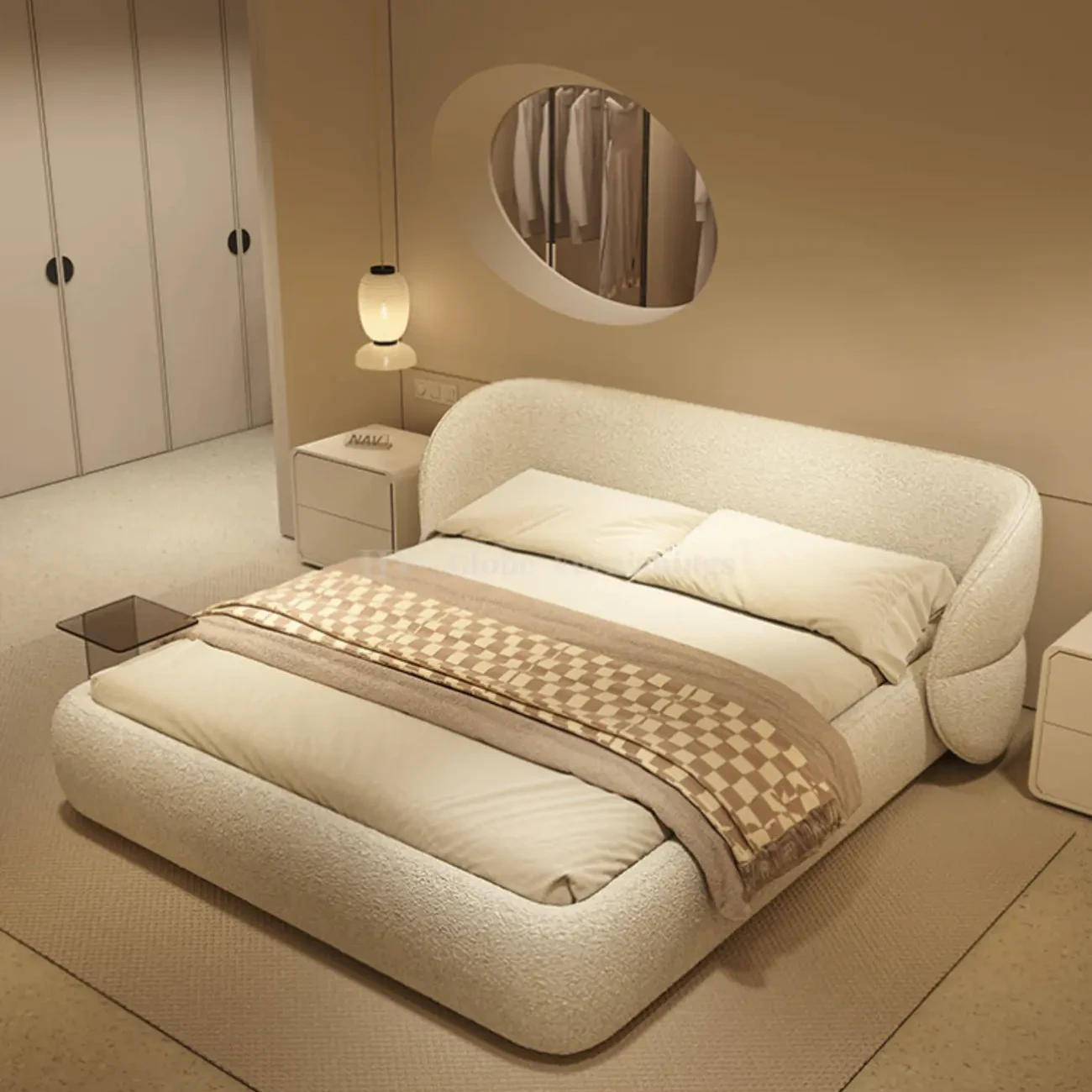 主图-04(1) Globe Sofa - Master Bedroom Luxury French Buttercream Style Butterfly Bed