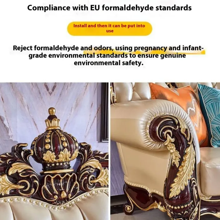 Globe Sofa - European Style Solid Wood Carved Crown Luxury Villa Sofa Globe Sofa - European Style Solid Wood Carved Crown Luxury Villa Sofa