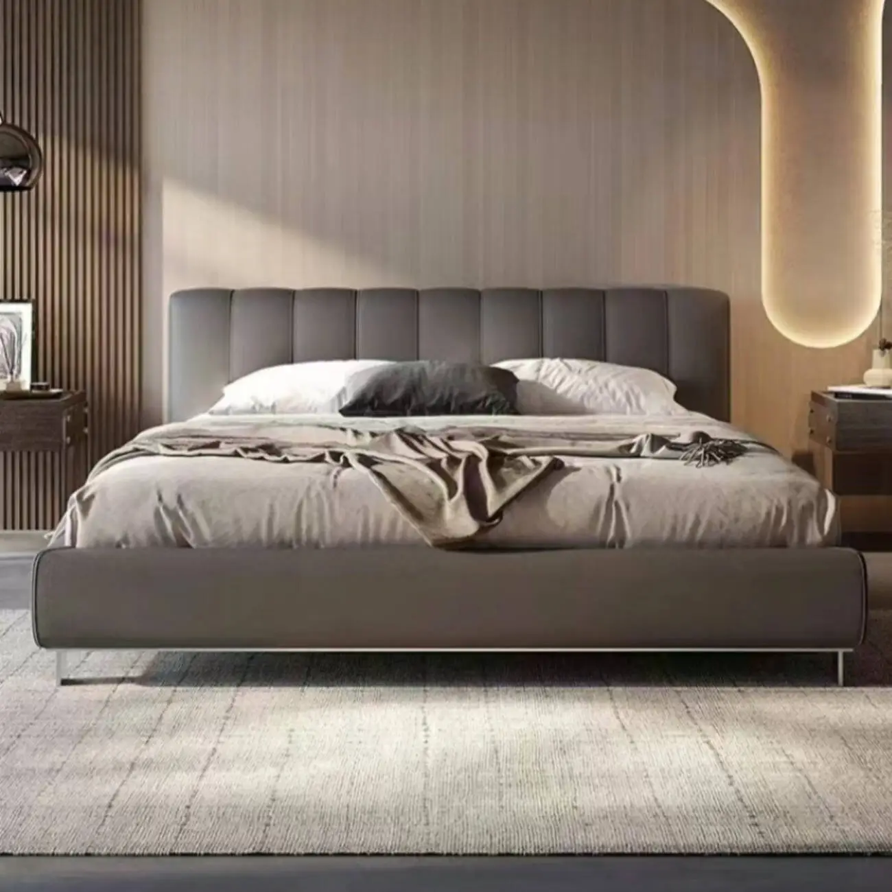 主图-05 Globe Sofa - Modern Minimalist Piano Key Double Bed