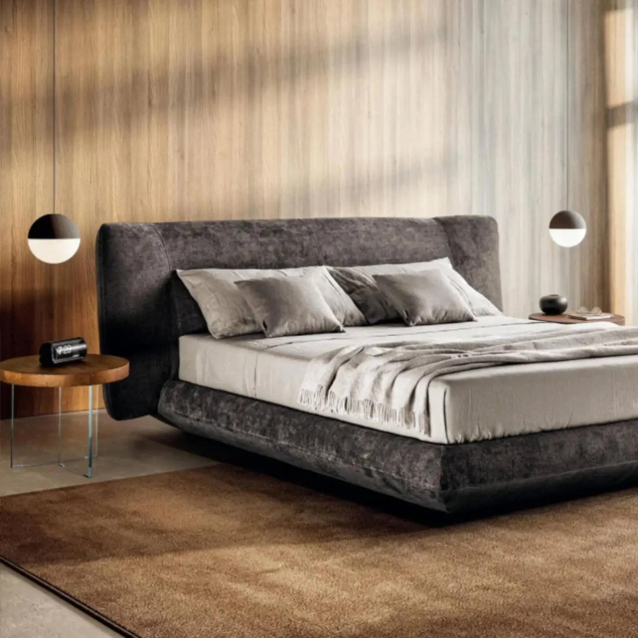 主图-05 Globe Sofa - LOGO Italian Minimalist Fabric Floating Bed