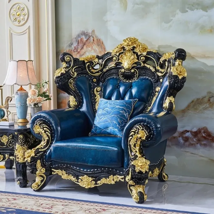 Globe Sofa - European Style First Layer Cowhide Palace Villa Sofa Globe Sofa - European Style First Layer Cowhide Palace Villa Sofa