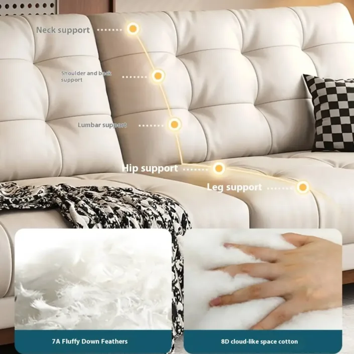 Globe Sofa - Vintage Style New Cloud Solid Wood Leather Sofa Globe Sofa - Vintage Style New Cloud Solid Wood Leather Sofa
