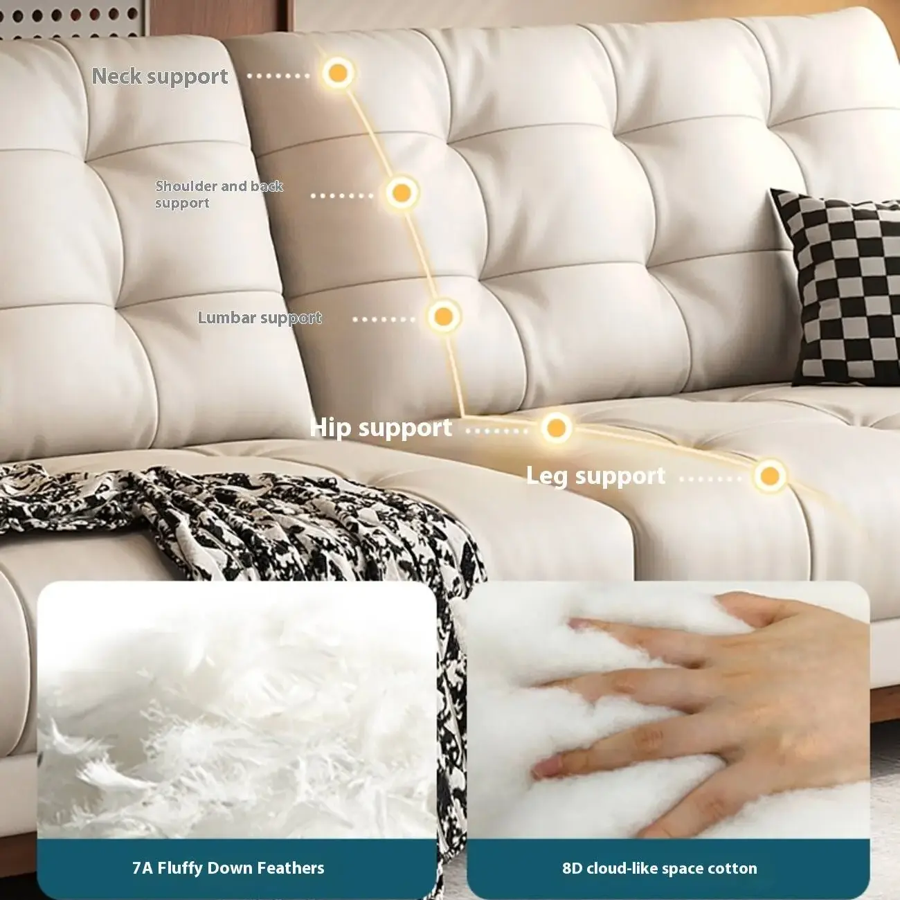 主图-05 Globe Sofa - Vintage Style New Cloud Solid Wood Leather Sofa