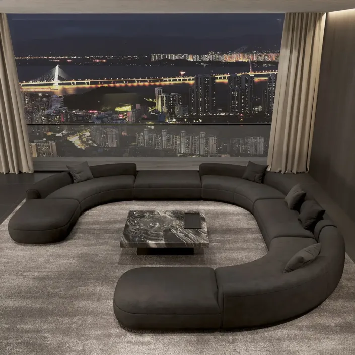 Baxter Italian Curved Sofa