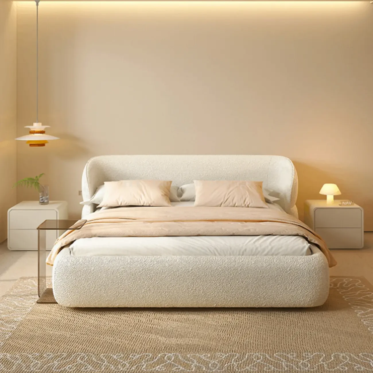 主图-05(1) Globe Sofa - Master Bedroom Luxury French Buttercream Style Butterfly Bed