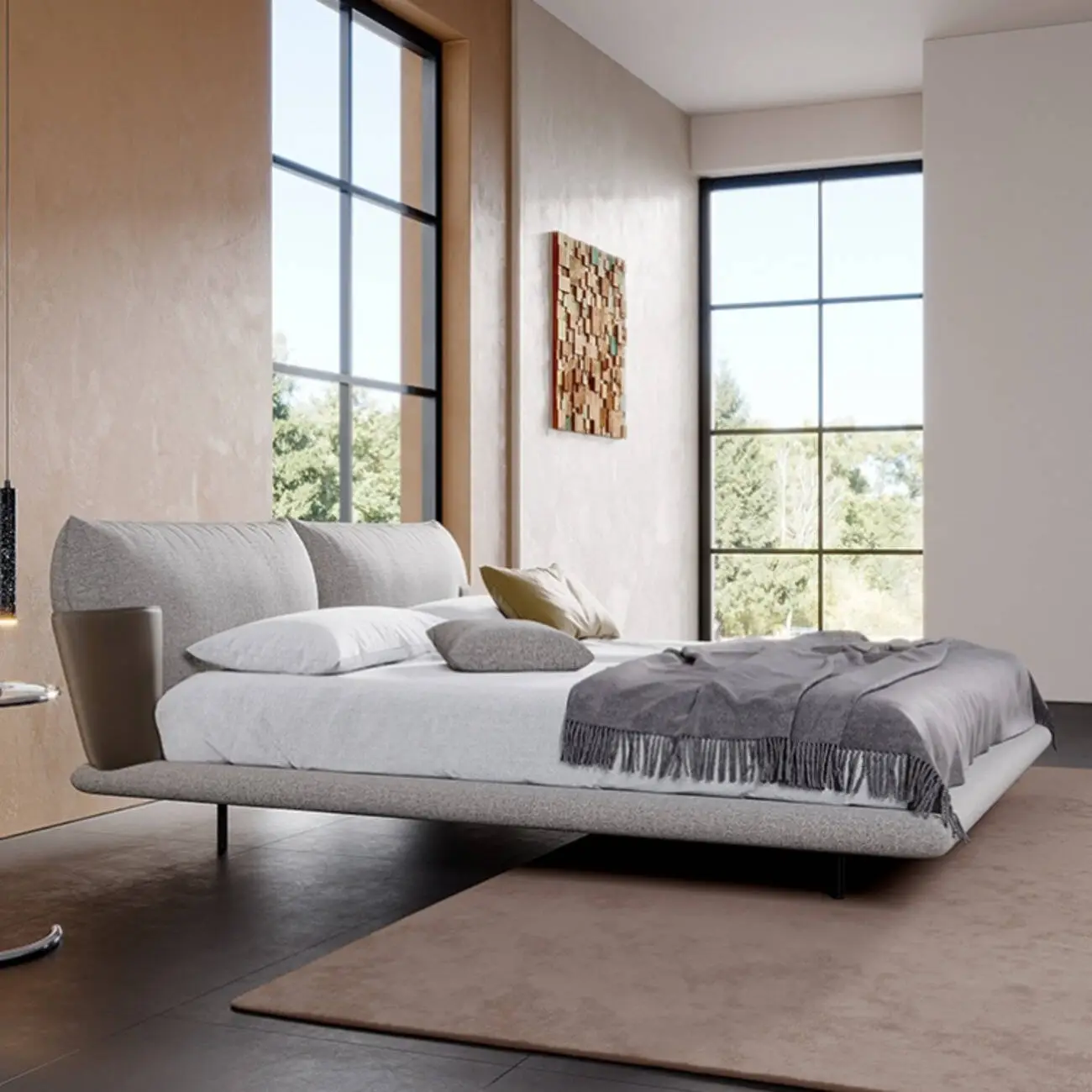 主图-06 Globe Sofa - Minimalist Modern Upholstered Saddle Bed