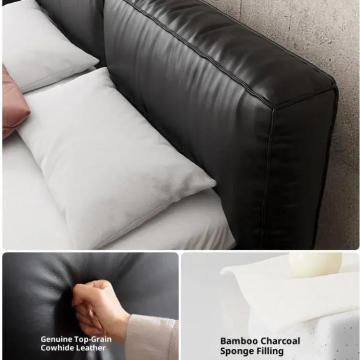 Globe Sofa - Tofu Block Italian-Style Luxury Leather Bed Globe Sofa - Tofu Block Italian-Style Luxury Leather Bed