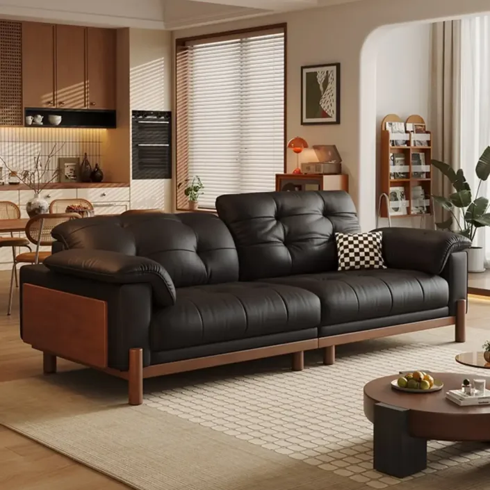 Globe Sofa - Vintage Elegant Solid Wood Leather Sofa Globe Sofa - Vintage Elegant Solid Wood Leather Sofa