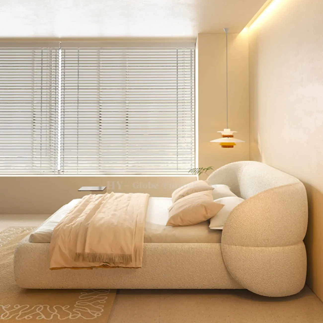 主图-06(1) Globe Sofa - Master Bedroom Luxury French Buttercream Style Butterfly Bed