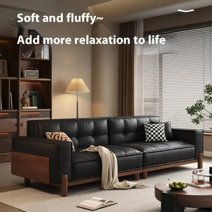 Globe Sofa - Top-Grain Leather American Vintage Solid Wood Sofa Globe Sofa - Top-Grain Leather American Vintage Solid Wood Sofa