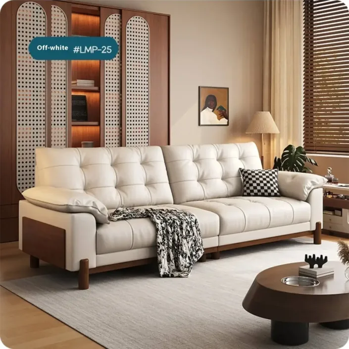 Globe Sofa - Vintage Style New Cloud Solid Wood Leather Sofa Globe Sofa - Vintage Style New Cloud Solid Wood Leather Sofa