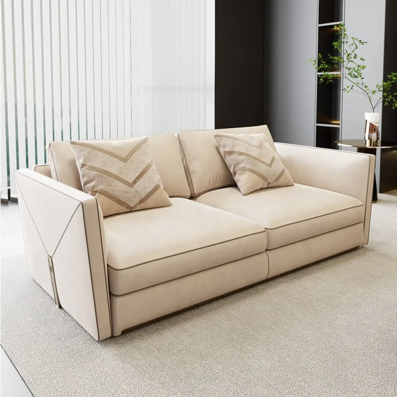 主图-07 Globe Sofa - Italian Luxury Design Envelope-Style Genuine Leather Sofa
