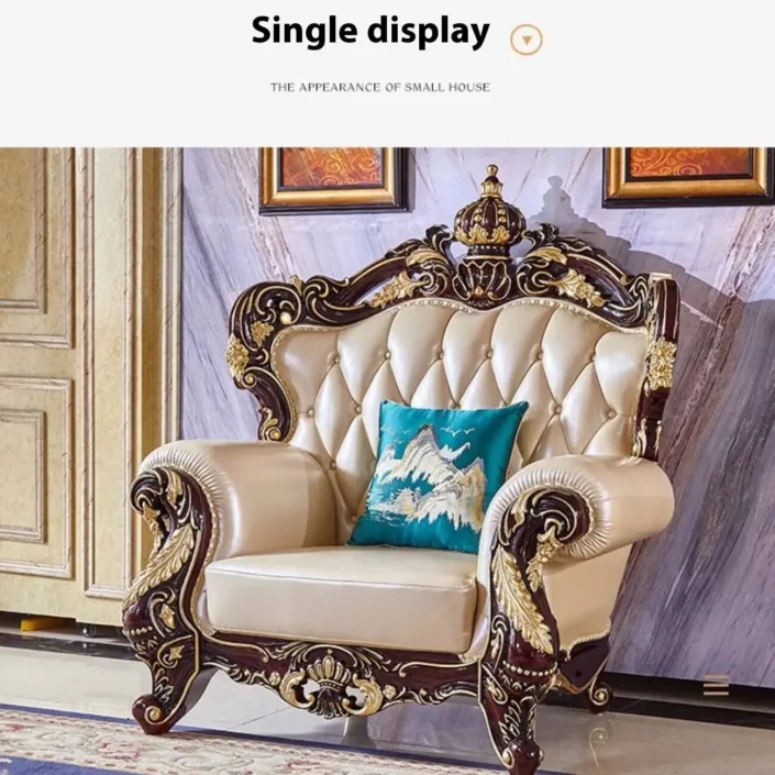Globe Sofa - European Style Solid Wood Carved Crown Luxury Villa Sofa Globe Sofa - European Style Solid Wood Carved Crown Luxury Villa Sofa