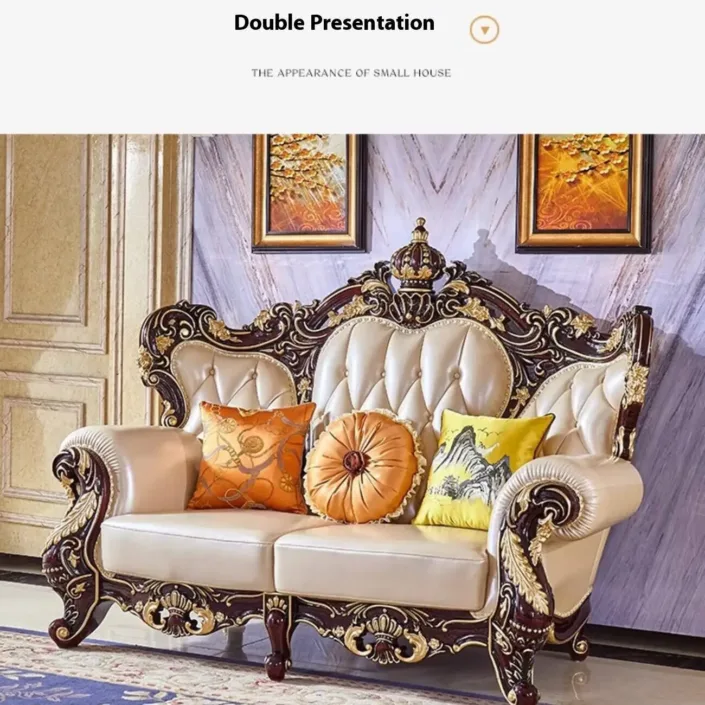Globe Sofa - European Style Solid Wood Carved Crown Luxury Villa Sofa Globe Sofa - European Style Solid Wood Carved Crown Luxury Villa Sofa