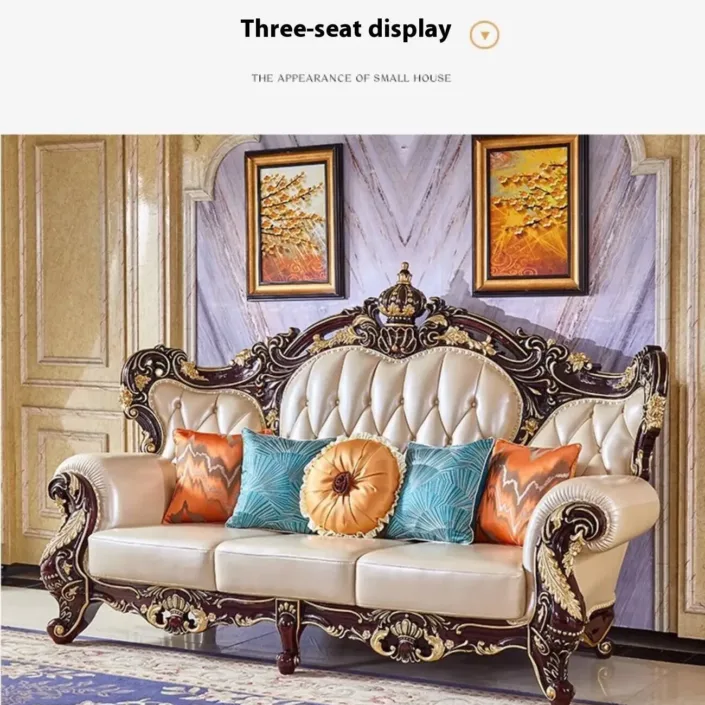 Globe Sofa - European Style Solid Wood Carved Crown Luxury Villa Sofa Globe Sofa - European Style Solid Wood Carved Crown Luxury Villa Sofa