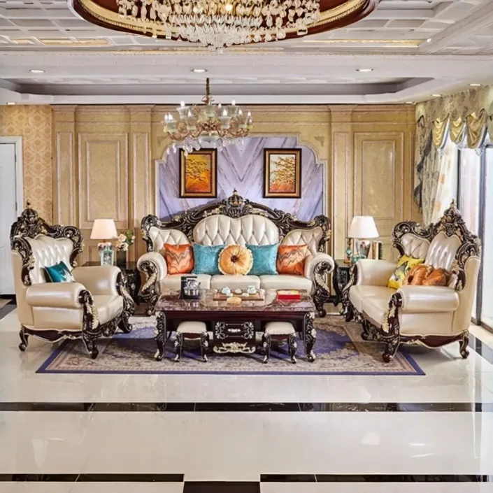 Globe Sofa - European Style Solid Wood Carved Crown Luxury Villa Sofa Globe Sofa - European Style Solid Wood Carved Crown Luxury Villa Sofa