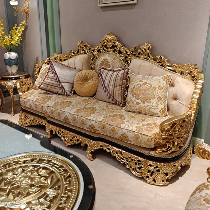 Globe Sofa - French Style Neoclassical Luxury Cushioned Sofa Globe Sofa - French Style Neoclassical Luxury Cushioned Sofa