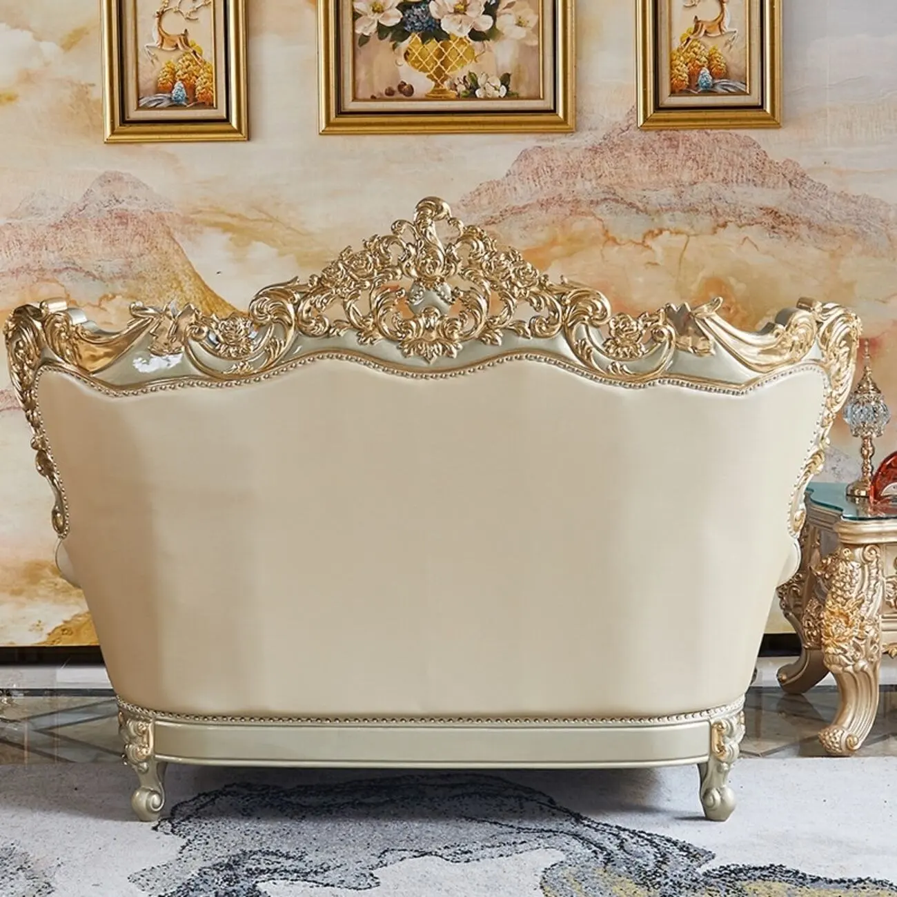 主图-6 Globe Sofa - Top European Solid Wood Carved Villa Top Layer Cowhide Sofa