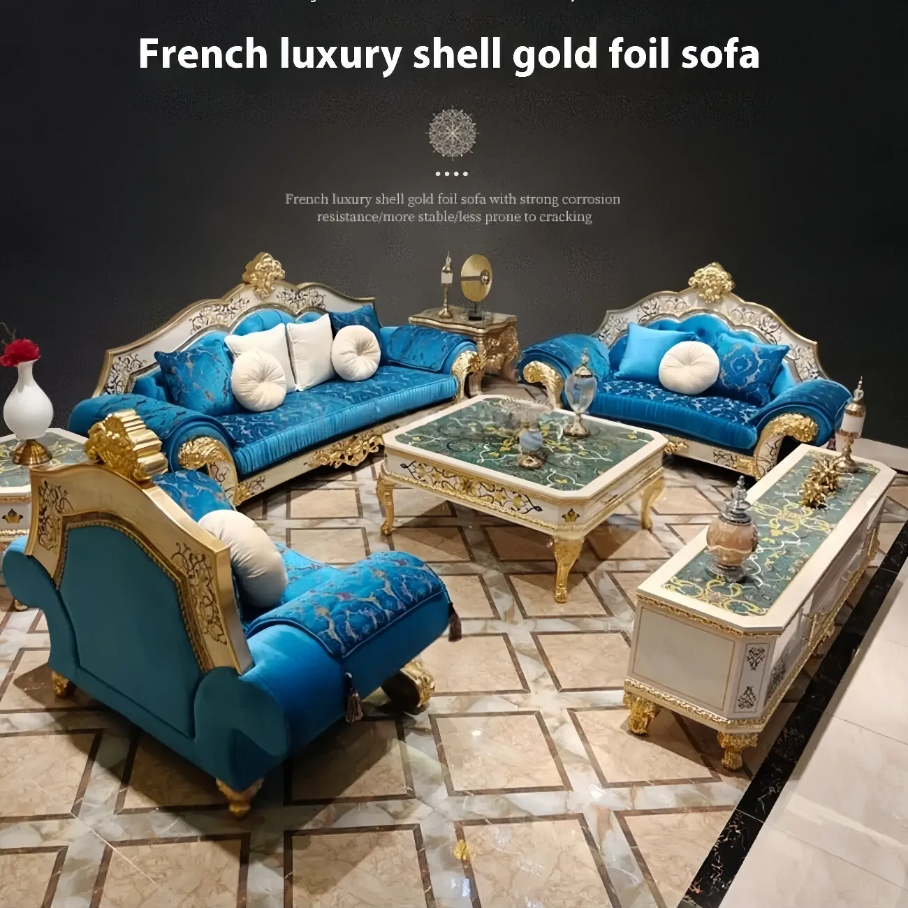 主图-7 Globe Sofa - French Court Solid Wood Luxury Villa Sofa