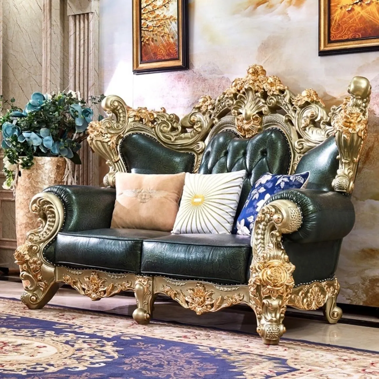 主图011 Globe Sofa - European Luxury Top-Grain Cowhide Villa Sofa
