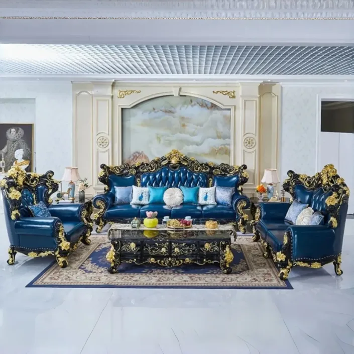 Globe Sofa - European Style First Layer Cowhide Palace Villa Sofa Globe Sofa - European Style First Layer Cowhide Palace Villa Sofa